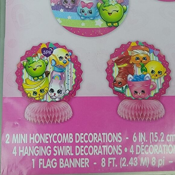 Shopkins Birthday Party Decoration Kit 7 Pc Banner Centerpiece Swirl Supplies‎ - Picture 4 of 5